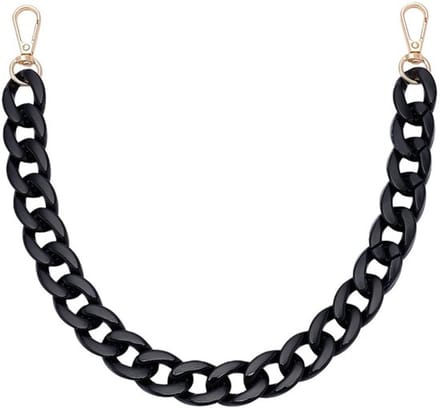 Dailygoods- Zakketting 45 cm - Acryl - Zwarte Kettingriem