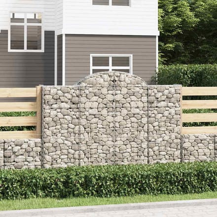 vidaXL - Schanskorven - 5 - st - gewelfd - 200x50x140/160 - cm - ijzer