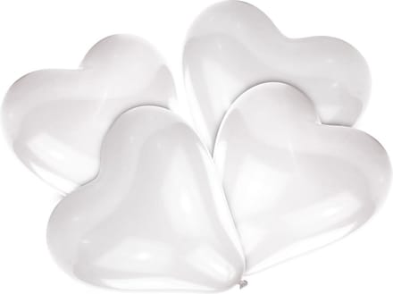 Amscan Ballonnen Hart 30 Cm Wit 5 Stuks