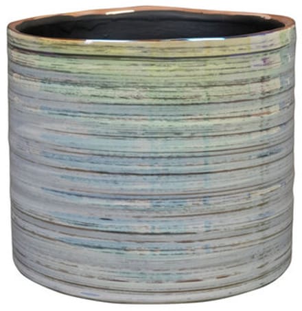 Ter Steege - keramiek Bloempot - blauw - D14 x H14 cm - Opening 12 cm