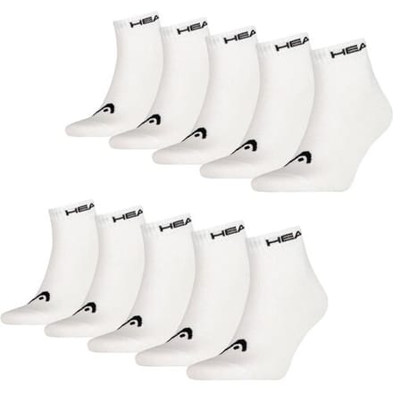 HEAD Quarter Sokken - 10 paar enkelsokken - Unisex - Wit - Maat 35/38