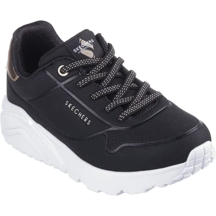 Skechers Uno Lite meisjes sneakers zwart goud