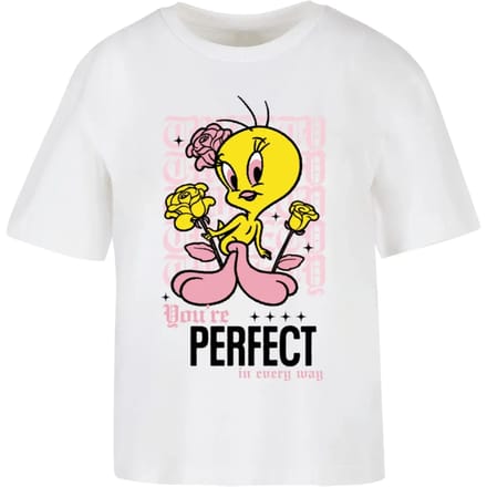 Merchcode Looney Tunes - Tweety Perfect Dames Tshirt - M - Wit