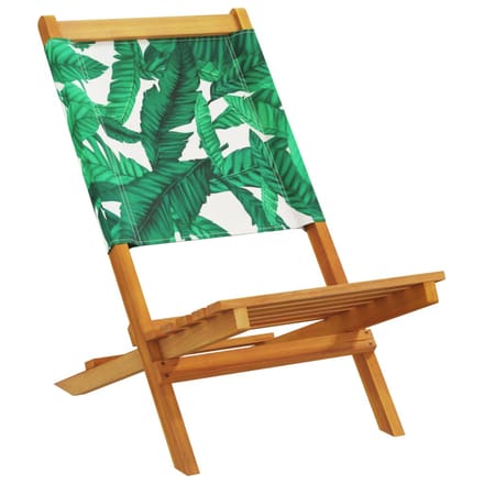 vidaXL - Tuinstoelen - 2 - st - bladpatroon - massief - acaciahout - en - stof