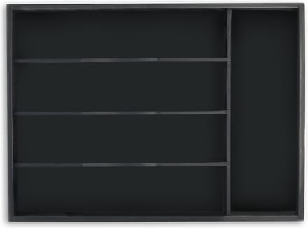 bestekbak - 5 vakken - 4,5 x 34 x 25 cm - bamboe - zwart