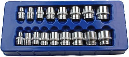 Doppenset Metrisch - Dopsleutel Set - Auto Onderhoud - 17 Delig - 3/8 Inch - Zilver