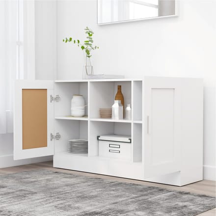 vidaXL - Dressoir - 120x30,5x70 - cm - bewerkt - hout - wit