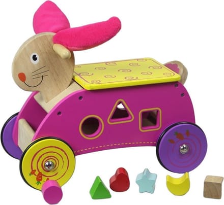 Primi Passi - Wooden Shape and Walker Rabbit Pink