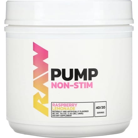 Raw Nutrition, Pump, Sans Stimulants, Limonade Framboise, 1,03 lb (468 g)