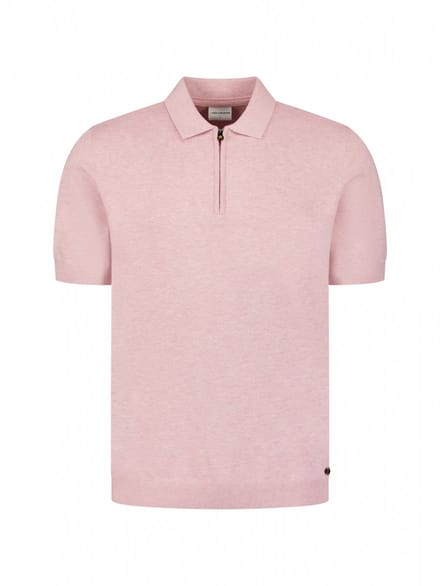 No Excess Pullover short sleeve polo zip mela light mauve