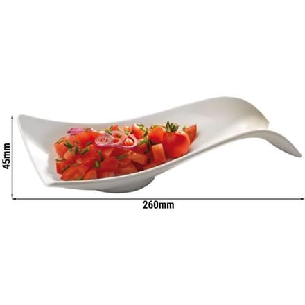 GGM Gastro (6 Stück) Besteckablage - SMALL WAVE - Melamin - 260x130mm - Weiß