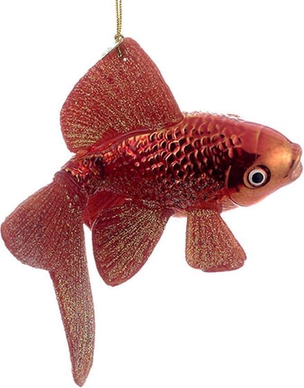 Kurt S. Adler glazen kerstbal - goudvis 13cm oranje 1 stuks