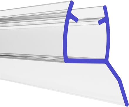 Doucheafdichting met Rubberen Lip voor Glazen Deuren - 2 Meter Transparant voor 6 mm Glasdikte