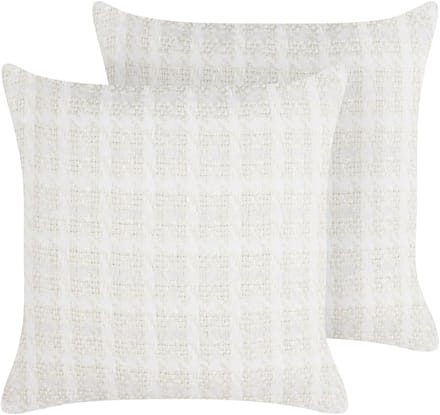 DOURIS - Sierkussen set van 2 - Lichtbeige - 45 x 45 cm - Polyester