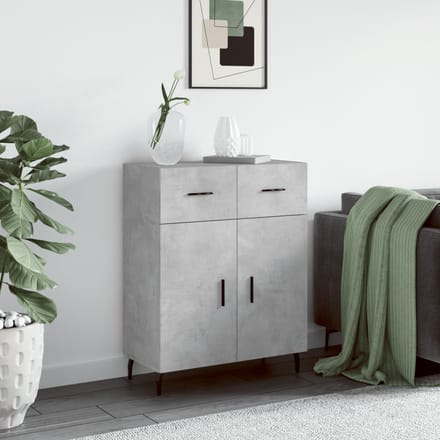 vidaXL - Dressoir - 69,5x34x90 - cm - bewerkt - hout - betongrijs