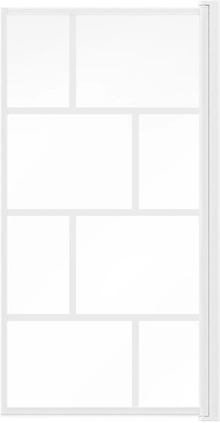 Vente-unique Industriële draaibare badwand - 70 x 140 cm - Mat wit - Glas - RIVANON