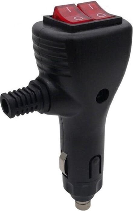 Sigarettenplug - Met twee ON-OFF schakelaars - Rood - 12 / 24V