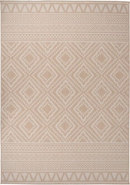 vidaXL - Buitenkleed - met - patroon - platgeweven - 140x200 - cm - bruin