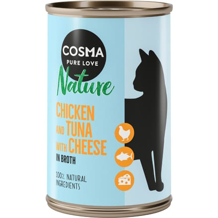 24x140g Kip & Tonijn met Kaas Cosma Nature Kattenvoer nat