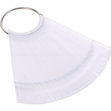 50 Stuks Nagellak Staaltjes Fan Vorm Clear Nagellak Kunst Display Samples met Metalen Ring white