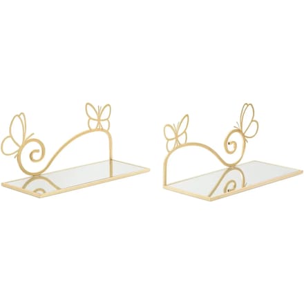 Wanddecoratie Bed Side Butterfly Set 2 Pcs 41,5×18×21 cm