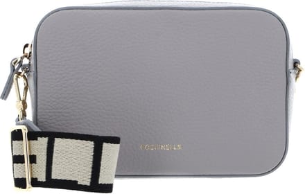 COCCINELLE Leren Schoudertas Tebe Crossover Bag Light Grey Lichtgrijs