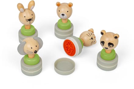 BigJigs houten speelgoed stempels - dieren - 1 stuk - creatief.