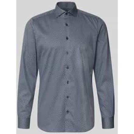 OLYMP Level Five Overhemd, Body Fit, Royal Kent, Marineblauw