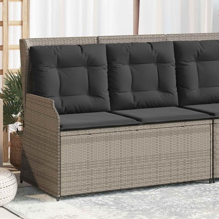 vidaXL Tuinbank Lichtgrijs poly rattan