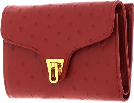 COCCINELLE Leren Portemonnee Beat Ostrich Wallet Acero Donkerrood
