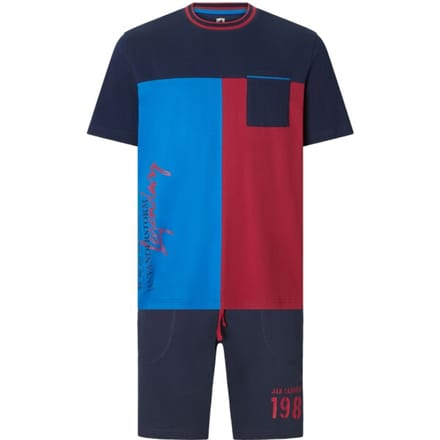 Jan Vanderstorm herren Korte Pyjama - 48/50 - donkerblauw - Plus Size