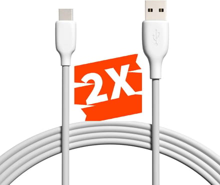 Phreeze 2x Power TPE USB-C Kabel - Data en Sychronisatie - Type C Fast Charging - Universele Oplaadkabel - 3 Meter