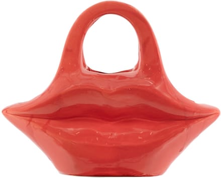 HomeBound by KY | Aardewerk vaas lips rood | bloemenvaas | 25x8x20cm