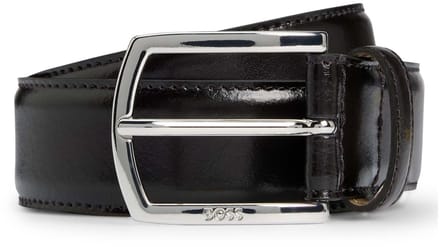 BOSS Leren riem Claus Tx Sz35 Belt W100 Dark Brown donkerbruin