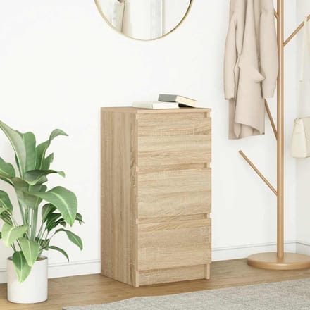 vidaXL - Dressoir - 37,5x35x76cm - bewerkt - hout - sonoma - eikenkleurig