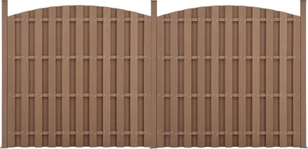 HKC Hekpaneel Gebogen Blair - 2 Stuks - Met Paal - Bruin - Waterdicht
