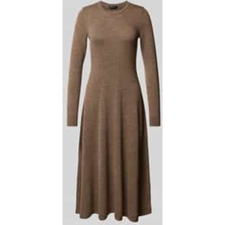 Midi-jurk van wol met ronde hals, model 'VORLEY'