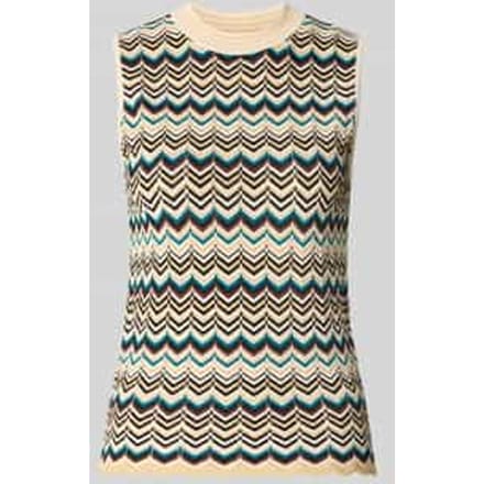 Tricottop van viscosemix met ronde hals