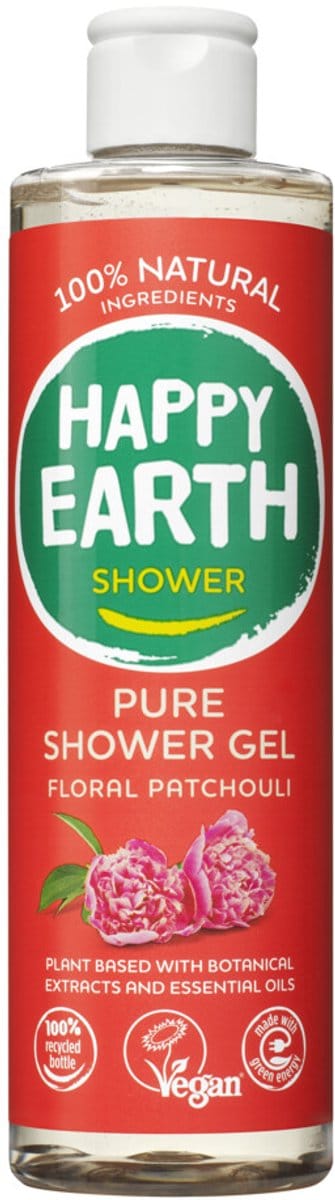 Happy Earth Douchegel Floral Patchouli - 100% Natuurlijk - Vegan - 300 ml