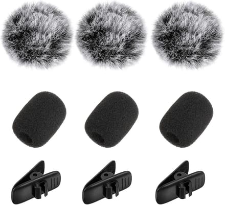 9-Delige Set Microfoon Windschermen met Clips voor Reversmicrofoon en Oordopjes