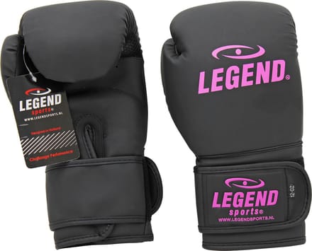 LegendClima Bokshandschoenen Dames Mat Zwart-Roze PU 12 oz