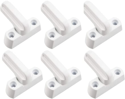 Dailygoods - 6 Stuks Window Jammer Sloten met Bevestigingsschroeven