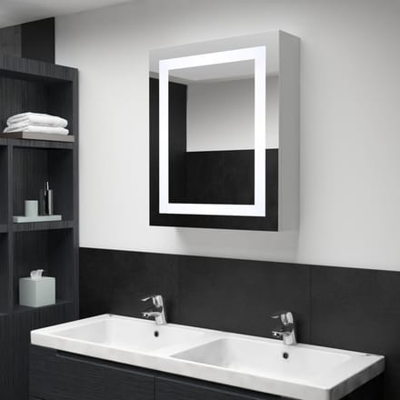 vidaXL - Badkamerkast - met - spiegel - en - LED - 50x13x70 - cm