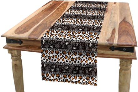 ABAKUHAUS Tafelloper – Gepardenhuid Cirkel – 40 × 180 cm – Polyester