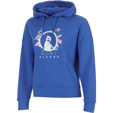 Quiet Please Crush Flower Logo Sweater met capuchon Meisjes-blauw, wit