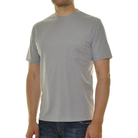 Ragman T-Shirt Softknit Uni Easy Care Round Neck Breast Pocket Silver / male