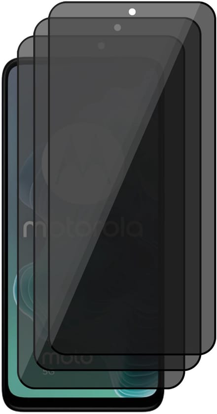 Privacy Screenprotector geschikt voor Motorola Moto G35 / G75 - 3x Volledig Dekkend Glas Screen Protector
