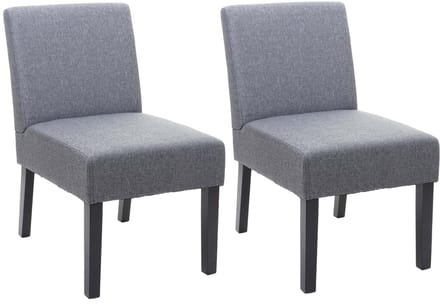 Set van 2 eetkamerstoelen MCW-F61, loungestoel, stof/textiel ~ donkergrijs
