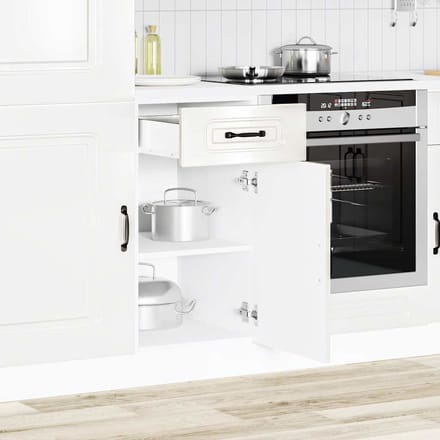 vidaXL - Onderkast - Kalmar - bewerkt - hout - hoogglans - wit