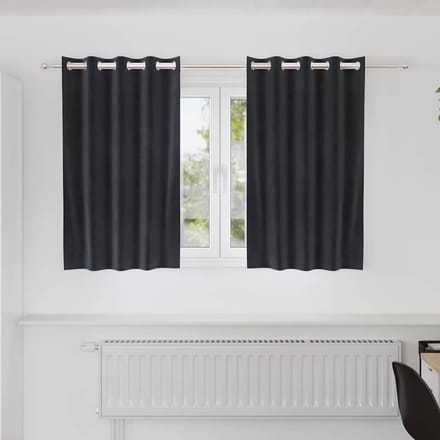 vidaXL - Gordijnen - 2 - st - Donkergrijs - 140 - x - 140 - cm - fluweel